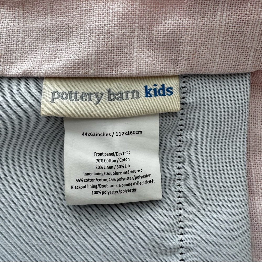 Pottery Barn Evelyn Linen-Blend Bow Valance Blackout Panel Curtains 44"Wx63"L - Picture 9 of 11